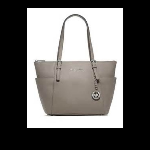 Michael Kors Jet Set Top Zip Tote- Grey