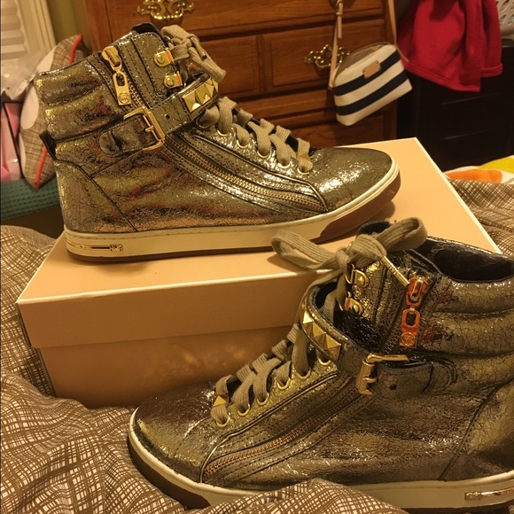 Michael kors high top champagne sneakers