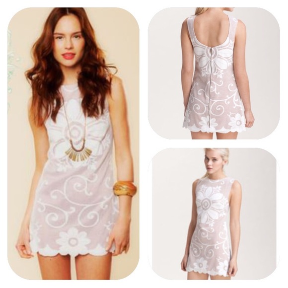 Free People Lace Medallion Sleeveless Shift Dress