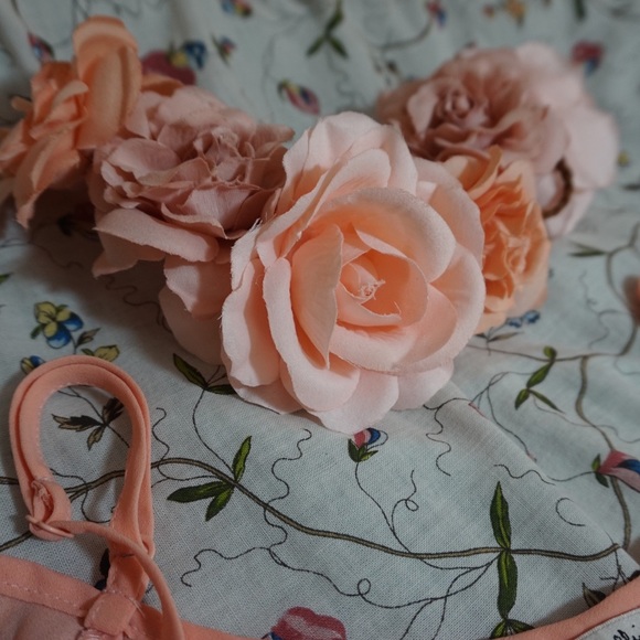 Peach, off the shoulder top - Picture 2 of 3