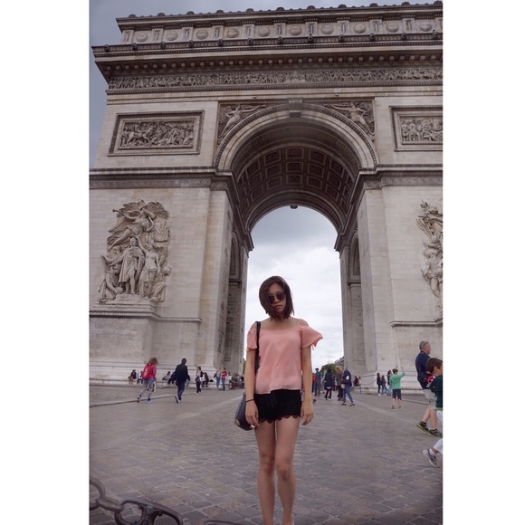 Peach, off the shoulder top - Picture 3 of 3