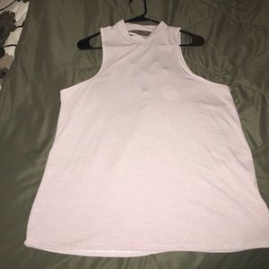 Light Lavender tank with cross cross exposed back