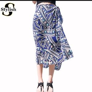 High waist skirt with bow