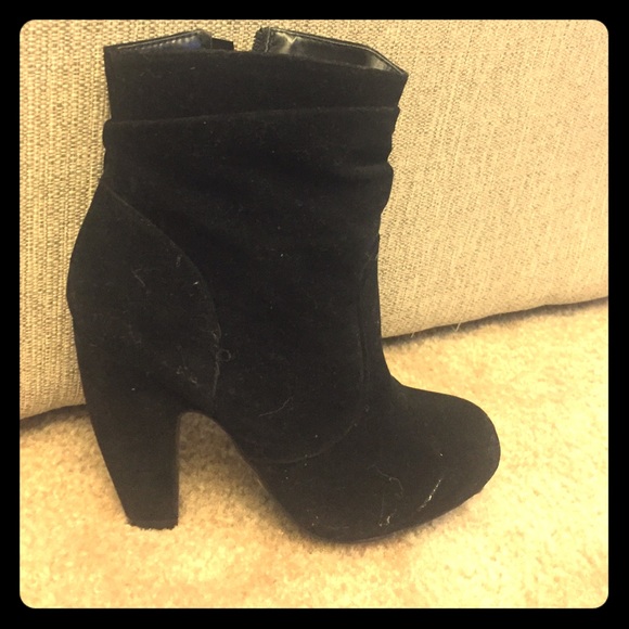 Black suede bootie
