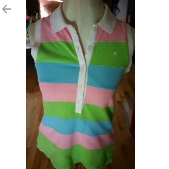 Lilly Pulitzer sleeveless stripped polo shirt