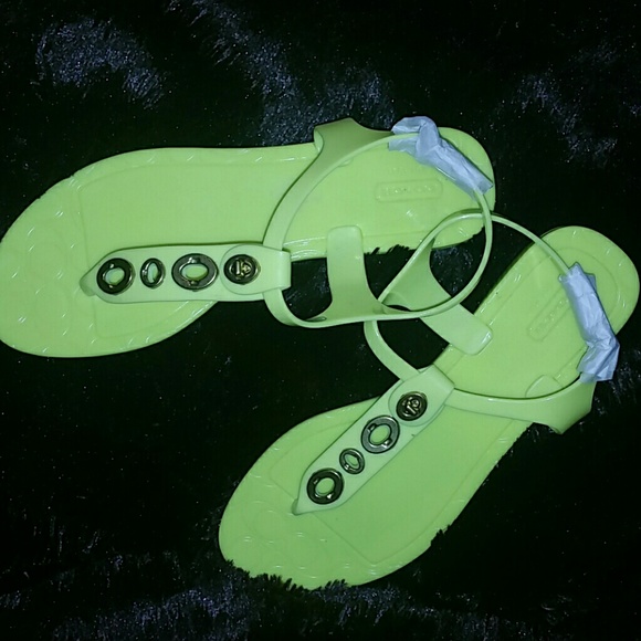 SOLD!! Coach lime green jelly sandal sizes 9