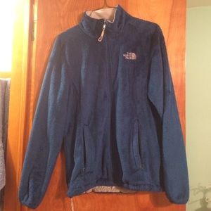 Blue fleece north face jacket