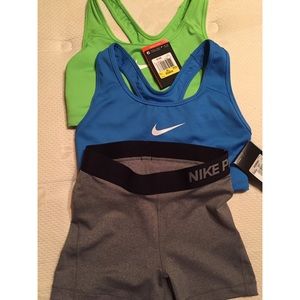 NWT Nike sports bras and Nike pros