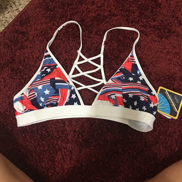 Fabletics American Flag Swim Top