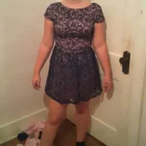 Purple and black lace dress