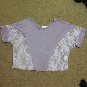 Purple lace crop top
