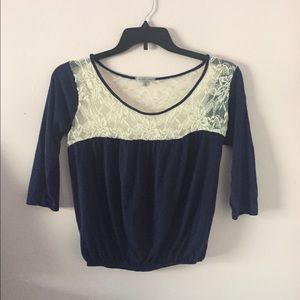 Charlotte Russe | lace blue top