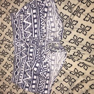 Blue and white Aztec shorts