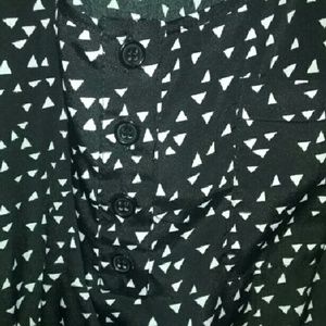 Black and white triangle dress