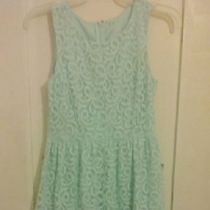Light blue crochet spring dress
