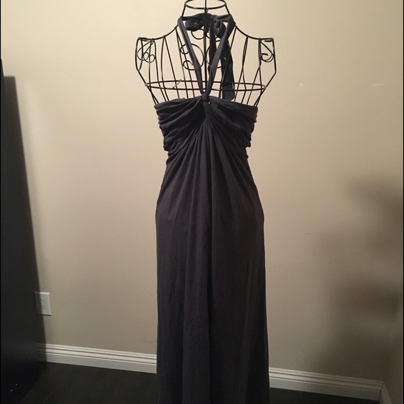 Grey halter maxi dress