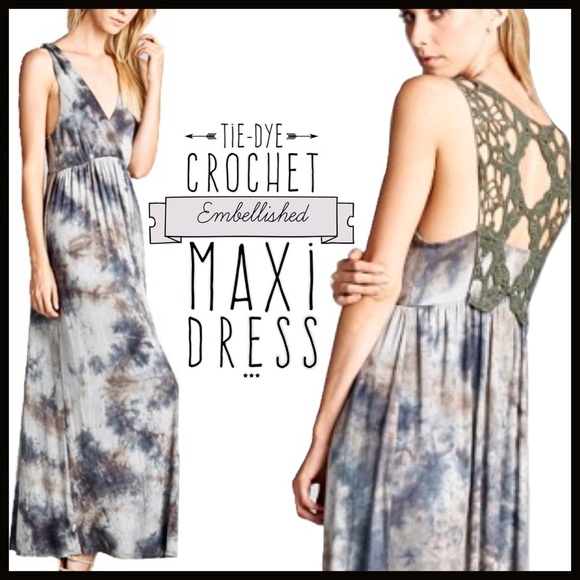 Boutique Dresses & Skirts - Tie-Dye and Crochet Maxi