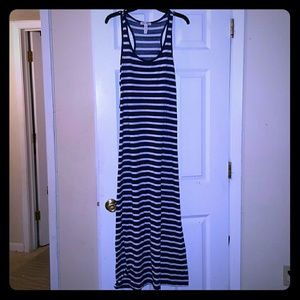 RACER BACK STRIPPED MAXI DRESS