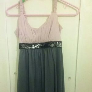 Pink and gray dress