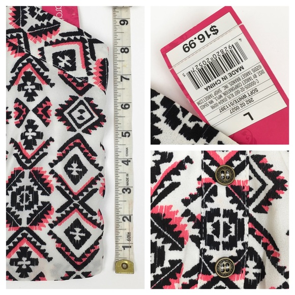 Azteca Print Crop Top Size L Nwt. - Picture 4 of 4