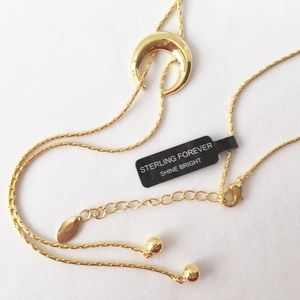 Sterling Forever 14k Gold Horn Drop Necklace