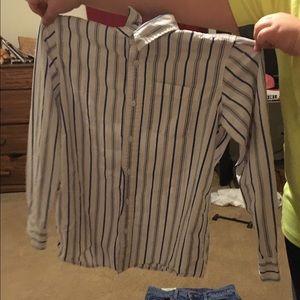 Long sleeve button up shirt.