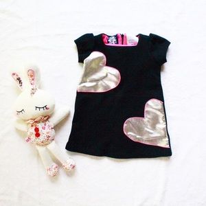 Solavita baby girls dress black with heart 3/6M