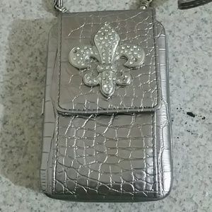 Fleur-de-lis crossbody wallet