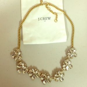Gold J. Crew diamond statement necklace