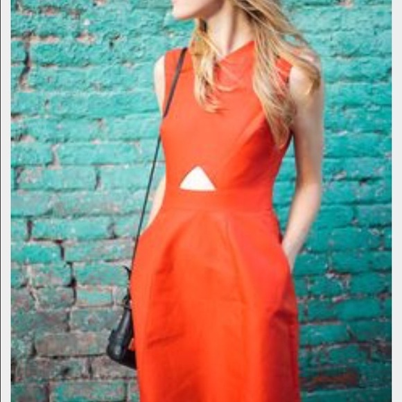 Kate spade Saturday orange cutout dress Size 4 - Picture 1 of 3