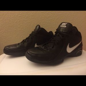Black and white nike basketball shoes