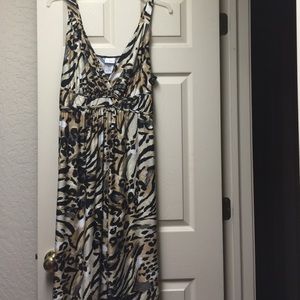 Leopard print v neck dress!