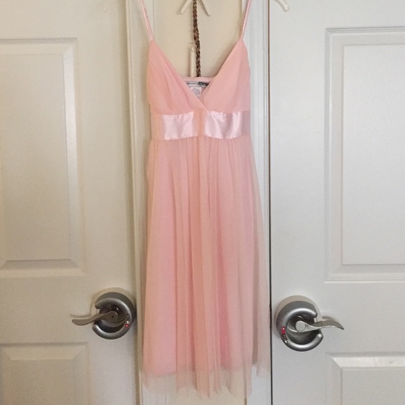 Pink  silk and thule dress