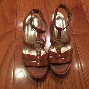 Michael Kors cork sandals wedge heel