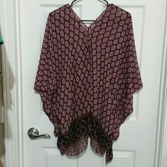 V neck batwing blouse