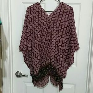 V neck batwing blouse