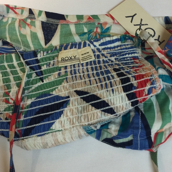 ROXY paradise print halter top adjustable straps M - Picture 3 of 4