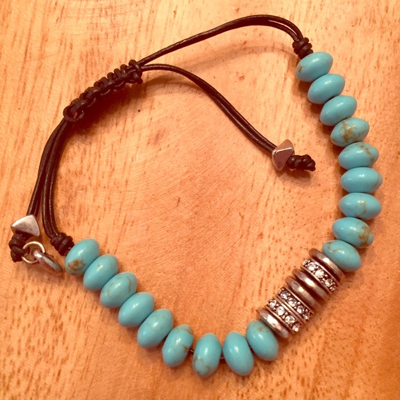 Fossil faux turquoise wristwrap