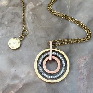 Michael Kors Tri-color Circle Pendent Necklace