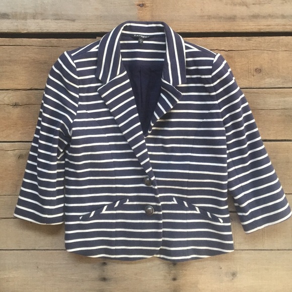 Express Jackets & Blazers - Express Navy & White Blazer