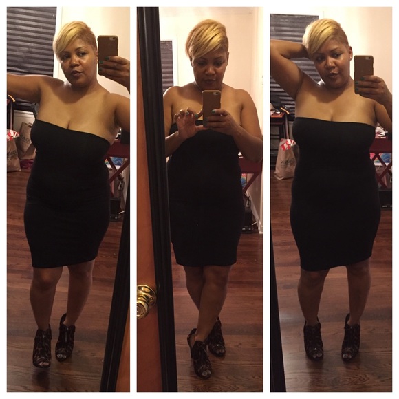 Black strapless tube dress - Picture 1 of 3