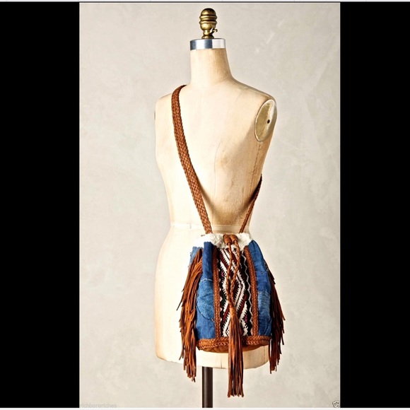 Anthropologie  Embellished Bucket / Crossbody Bag - Picture 2 of 4