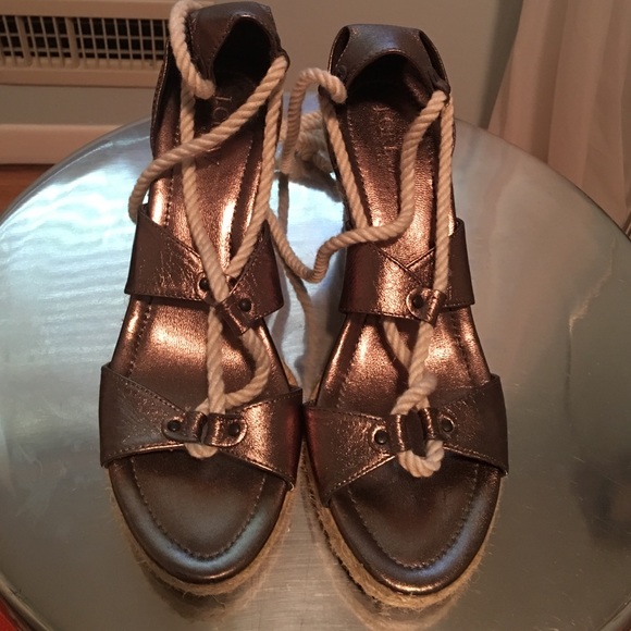 J Crew Metallic Gunmetal Espadrilles
