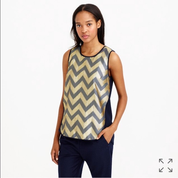 J. Crew Gilded Chevron Mixed Shell
