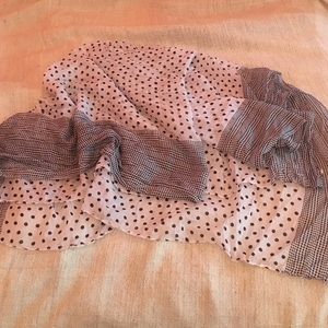 Black and white polka dot scarf