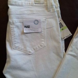 Paige Skyline Boot Petite Mid Rise Boot Cut Jeans
