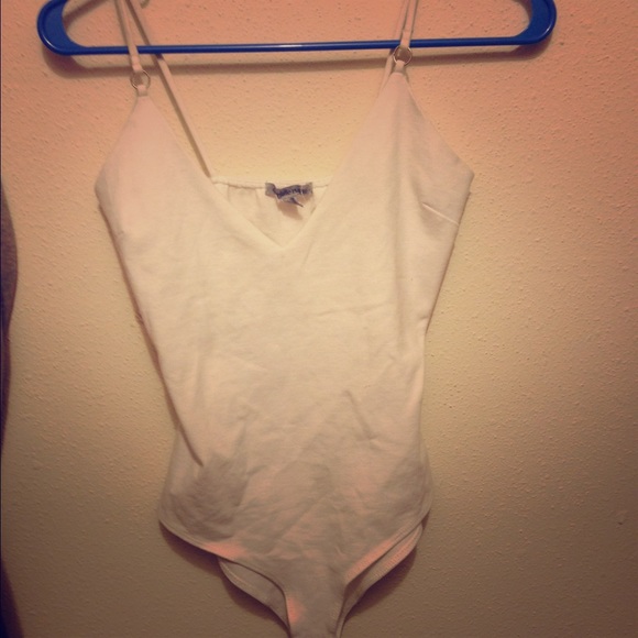 Charlotte Russe Tops - Beautiful White V-Neck Bodysuit (Charlotte Russe)