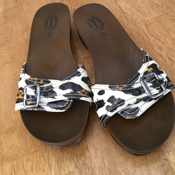 Dr Scholls leopard sandals