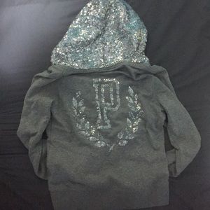 Pink sequin hoodie