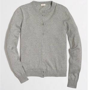 J Crew Cotton Caryn Cardigan Gray